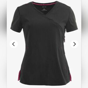 Koi Lite Philosophy Women's 3-Pocket Mock Wrap Side Zipper Scrub Top